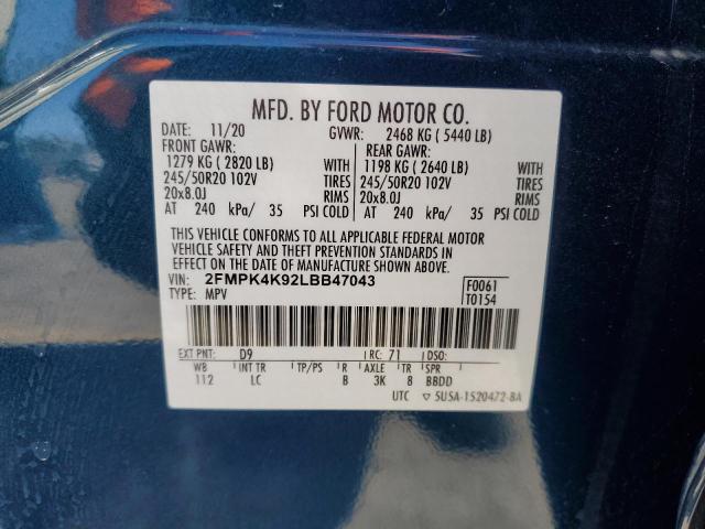 2020 FORD EDGE TITAN - 2FMPK4K92LBB47043