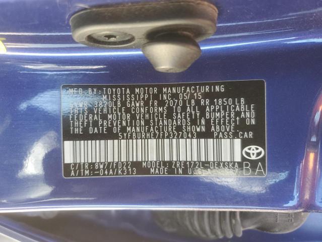 2015 TOYOTA COROLLA L - 5YFBURHE7FP327043