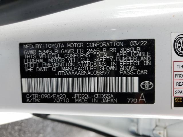 2022 TOYOTA MIRAI LE JTDAAAAA8NA005897