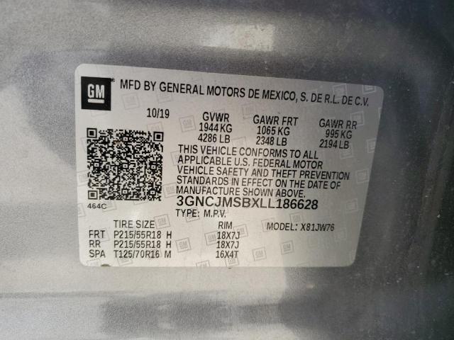 2020 CHEVROLET TRAX PREMI 3GNCJMSBXLL186628