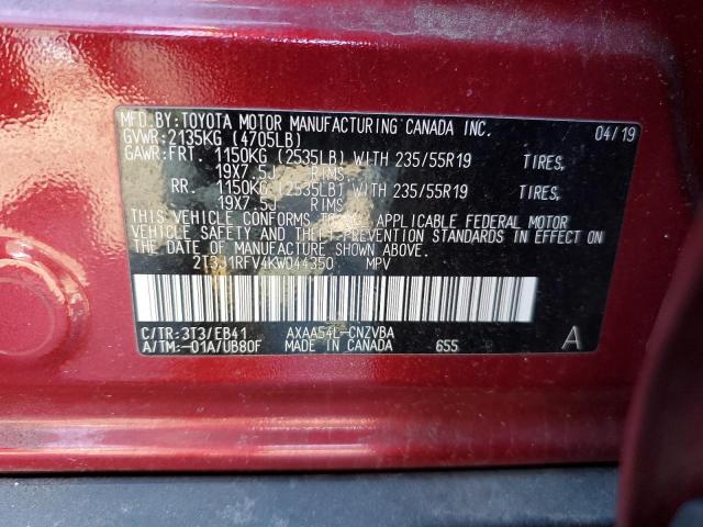2019 TOYOTA RAV4 ADVEN - 2T3J1RFV4KW044350