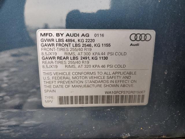 2016 AUDI Q3 PRESTIG WA1GFCFS7GR015067
