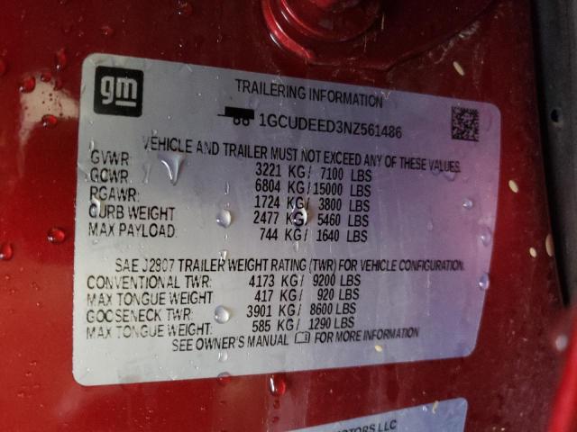 1GCUDEED3NZ561486 2022 CHEVROLET ALL Models