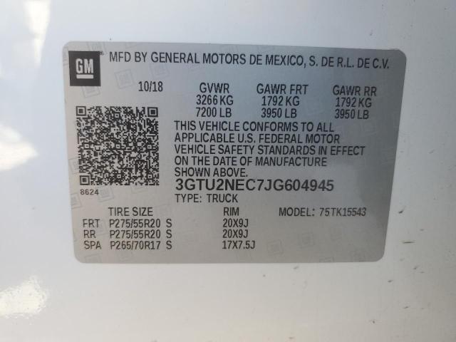 2018 GMC SIERRA K15 3GTU2NEC7JG604945