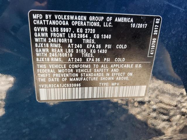 2018 VOLKSWAGEN ATLAS SE - 1V2LR2CA1JC533895