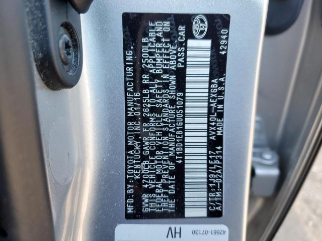 2016 TOYOTA AVALON HYB 4T1BD1EB1GU051079