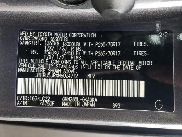 2022 TOYOTA 4RUNNER JTERU5JRXN6024912