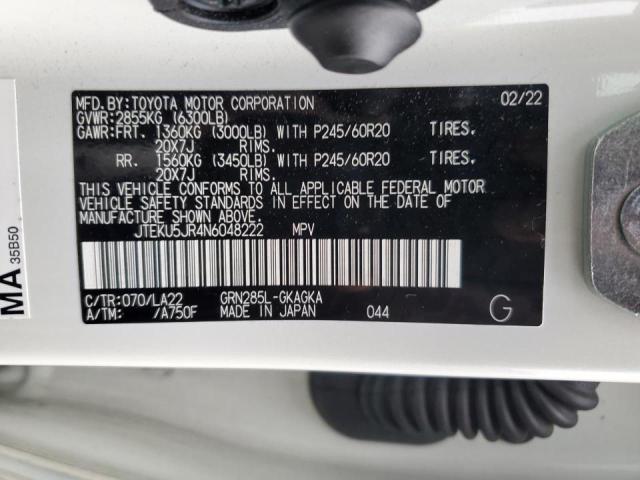 2022 TOYOTA 4RUNNER LI JTEKU5JR4N6048222