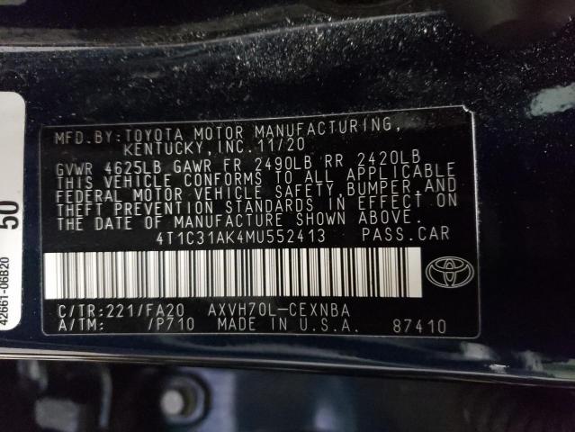 2021 TOYOTA CAMRY LE - 4T1C31AK4MU552413