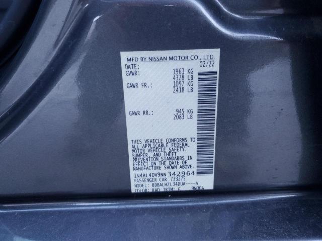 2022 NISSAN ALTIMA SV 1N4BL4DV9NN342964