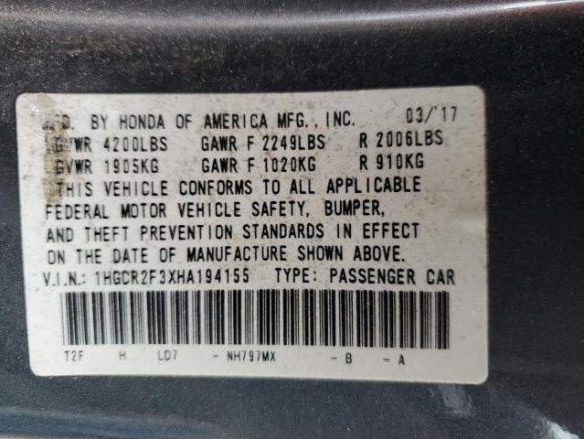 2017 HONDA ACCORD LX - 1HGCR2F3XHA194155