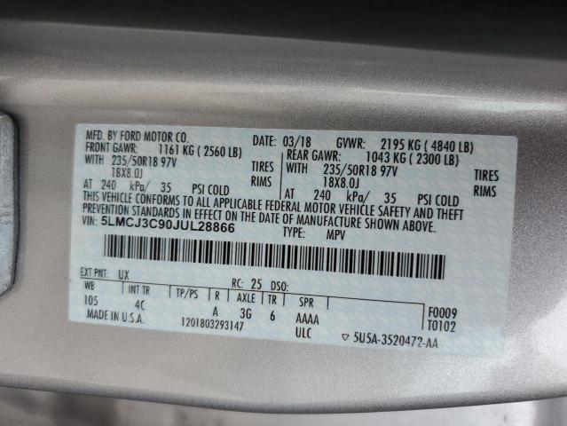 2018 LINCOLN MKC RESERV 5LMCJ3C90JUL28866