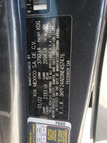 2022 KIA FORTE FE - 3KPF24AD3NE457476