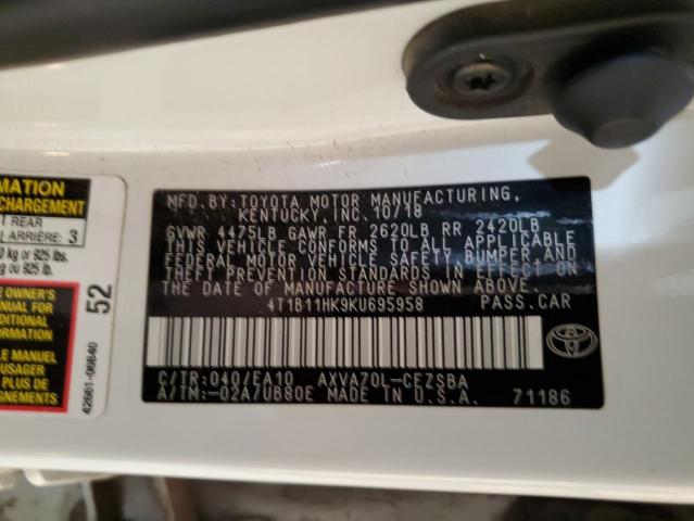 2019 TOYOTA CAMRY L - 4T1B11HK9KU695958