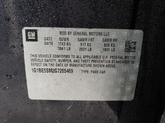 2016 CHEVROLET CRUZE LT - 1G1BE5SM2G7265469