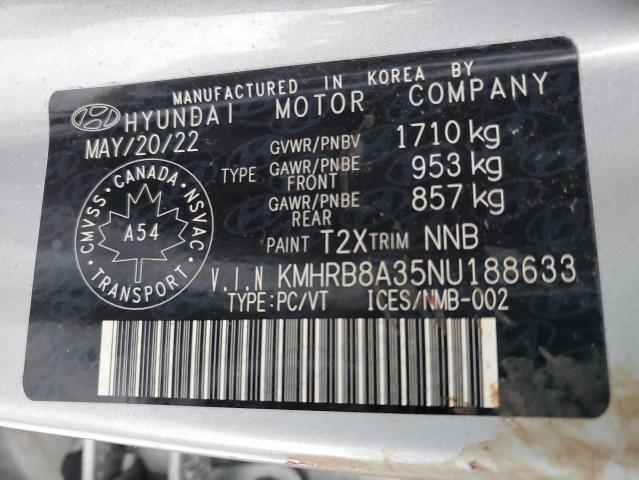 2022 HYUNDAI VENUE SE KMHRB8A35NU188633