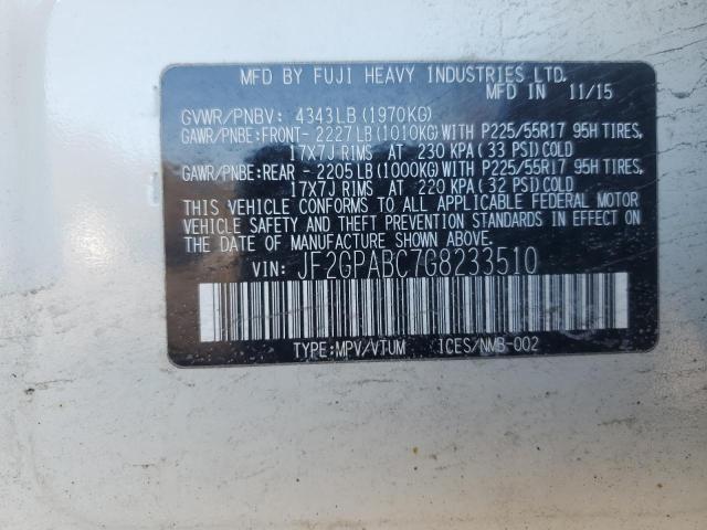 2016 SUBARU CROSSTREK - JF2GPABC7G8233510