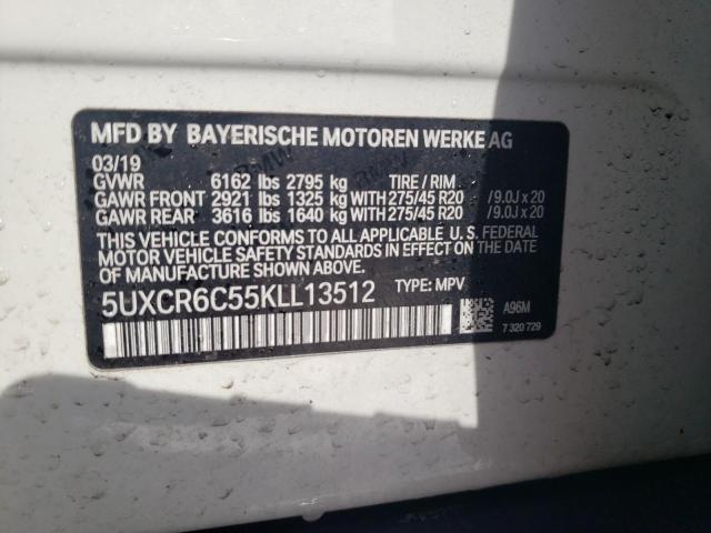 2019 BMW X5 XDRIVE4 5UXCR6C55KLL13512