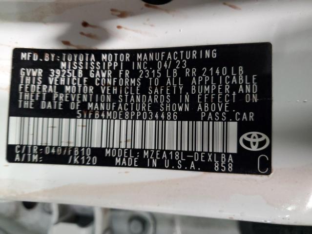 2023 TOYOTA COROLLA LE - 5YFB4MDE8PP034486