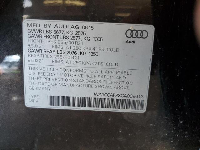 2016 AUDI SQ5 PREMIU WA1CCAFP3GA009613