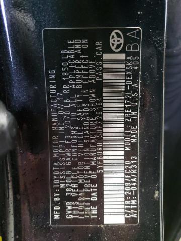 2017 TOYOTA COROLLA L - 5YFBURHE5HP726164