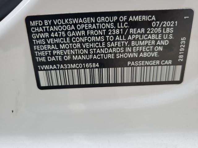 2021 VOLKSWAGEN PASSAT S - 1VWAA7A33MC016584