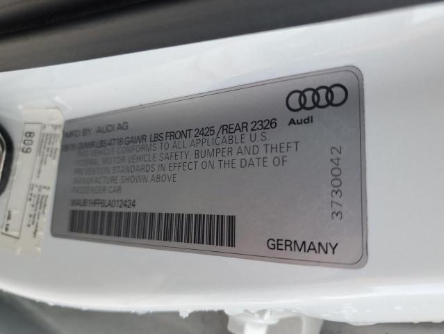 2020 AUDI S3 PREMIUM - WAUB1HFF6LA012424