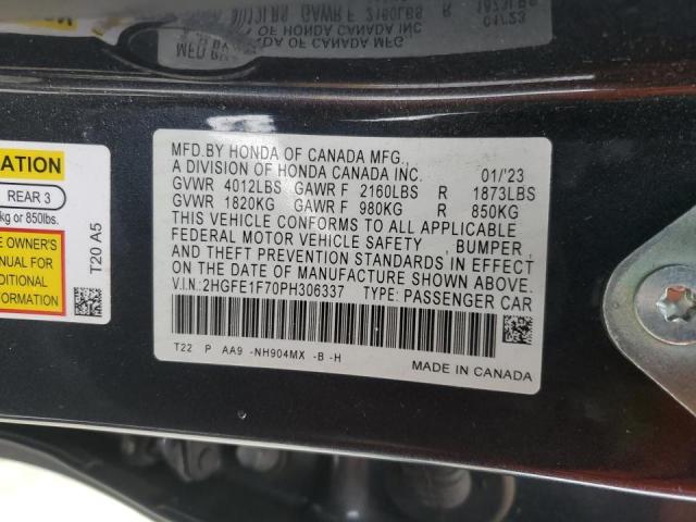 2023 HONDA CIVIC EX - 2HGFE1F70PH306337