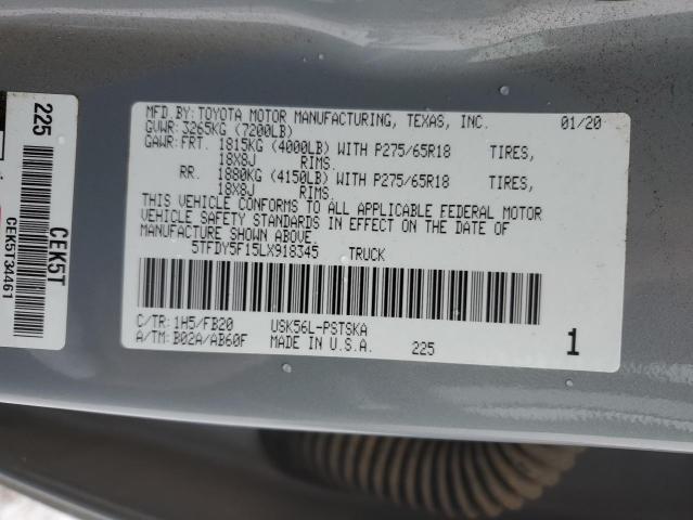 2020 TOYOTA TUNDRA CRE - 5TFDY5F15LX918345