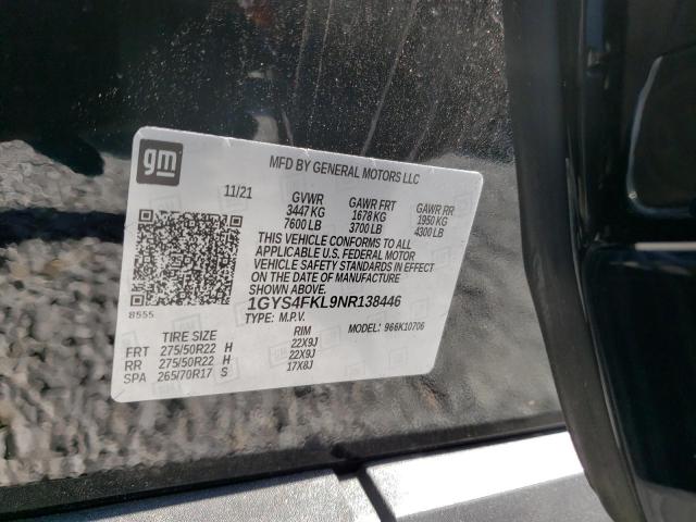 2022 CADILLAC ESCALADE S - 1GYS4FKL9NR138446