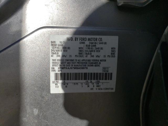 2021 FORD EDGE SEL - 2FMPK4J97MBA59978