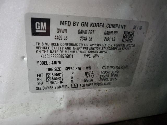2016 BUICK ENCORE CON - KL4CJFSB3GB736001