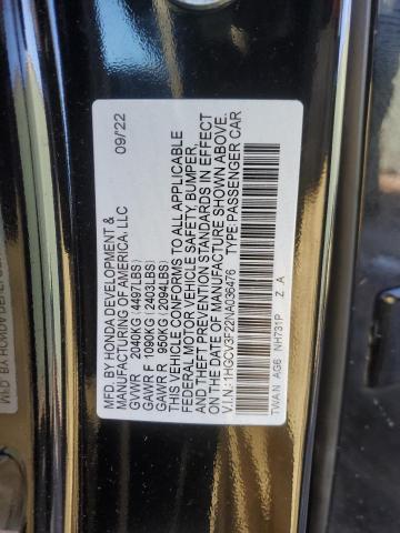 2022 HONDA ACCORD HYB - 1HGCV3F22NA036476