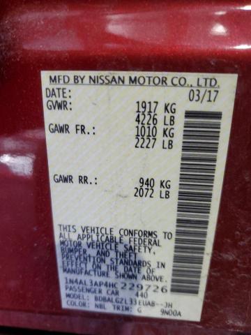 2017 NISSAN ALTIMA 2.5 - 1N4AL3AP4HC229726