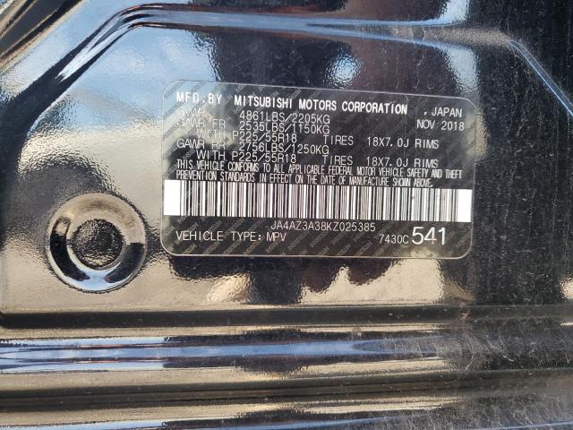 2019 MITSUBISHI OUTLANDER JA4AZ3A38KZ025385