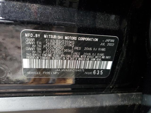 2022 MITSUBISHI OUTLANDER JA4J4VA89NZ084875