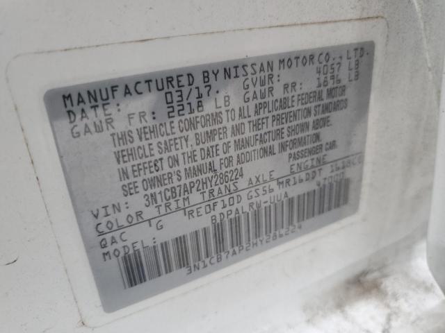 2017 NISSAN SENTRA SR - 3N1CB7AP2HY286224