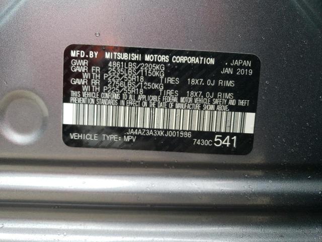 2019 MITSUBISHI OUTLANDER - JA4AZ3A3XKJ001586