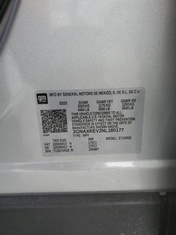 2022 CHEVROLET EQUINOX LT - 3GNAXKEV2NL180177