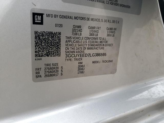 2020 CHEVROLET SILVERADO - 3GCUYEED7LG386595
