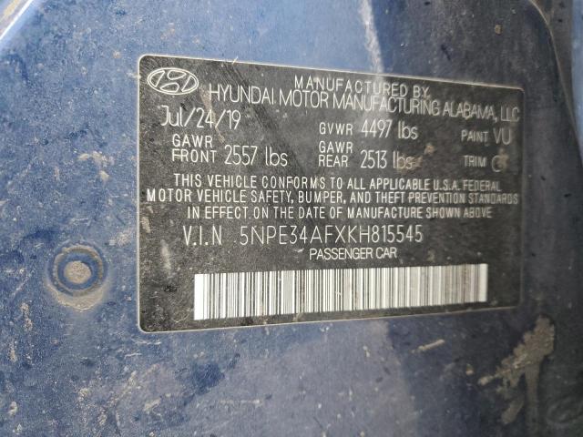 2019 HYUNDAI SONATA LIM - 5NPE34AFXKH815545