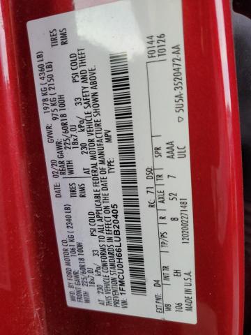2020 FORD ESCAPE SEL - 1FMCU0H66LUB20405