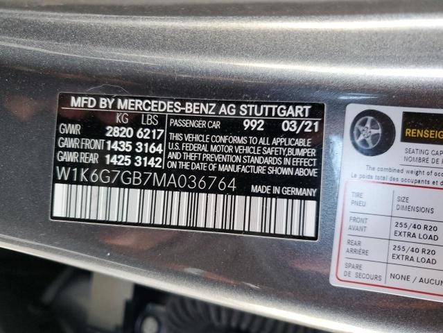 2021 MERCEDES-BENZ S 580 4MAT - W1K6G7GB7MA036764