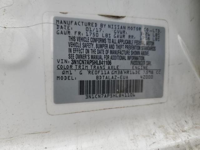 2017 NISSAN VERSA S - 3N1CN7AP5HL841106