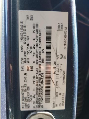 2020 FORD ESCAPE SE - 1FMCU0G65LUB41232