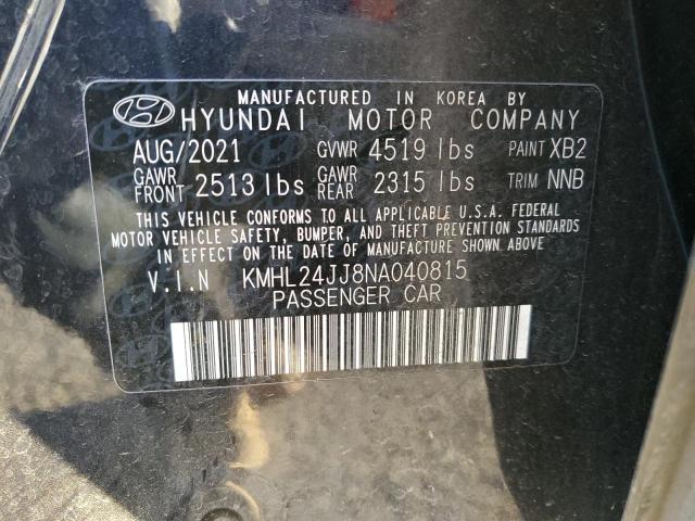 2022 HYUNDAI SONATA HYB - KMHL24JJ8NA040815