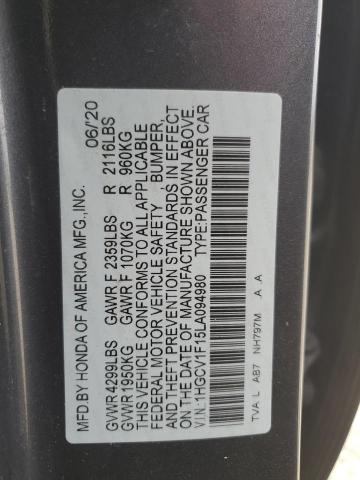 2020 HONDA ACCORD LX - 1HGCV1F15LA094980