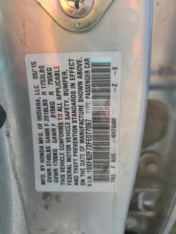 2015 HONDA CIVIC SE 19XFB2F72FE077067