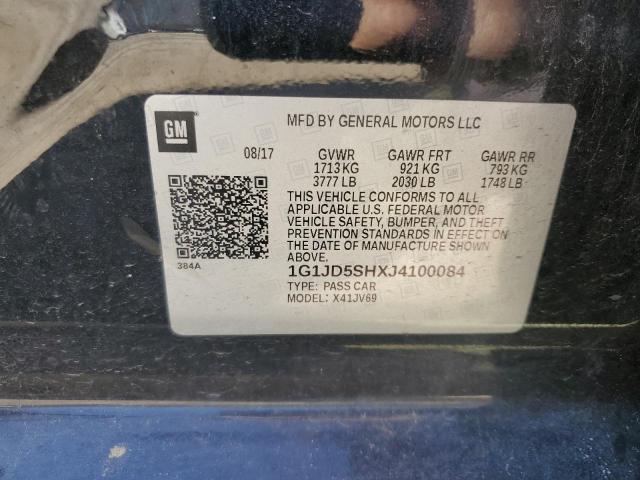 2018 CHEVROLET SONIC LT - 1G1JD5SHXJ4100084