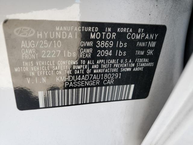 2010 HYUNDAI ELANTRA BL - KMHDU4AD7AU180291
